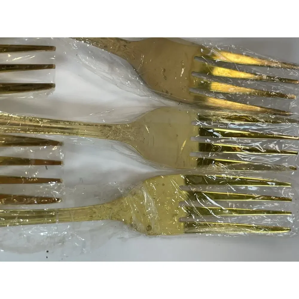 Gibson Gold Electroplated Stainless Steel Flatware Service For 6 - 30 Pc *Read